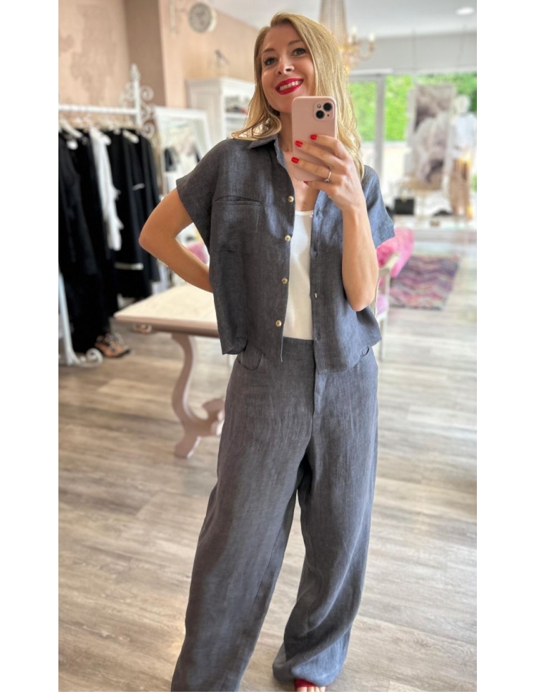 CAMICIA IN LINO CROPPED ALYSI