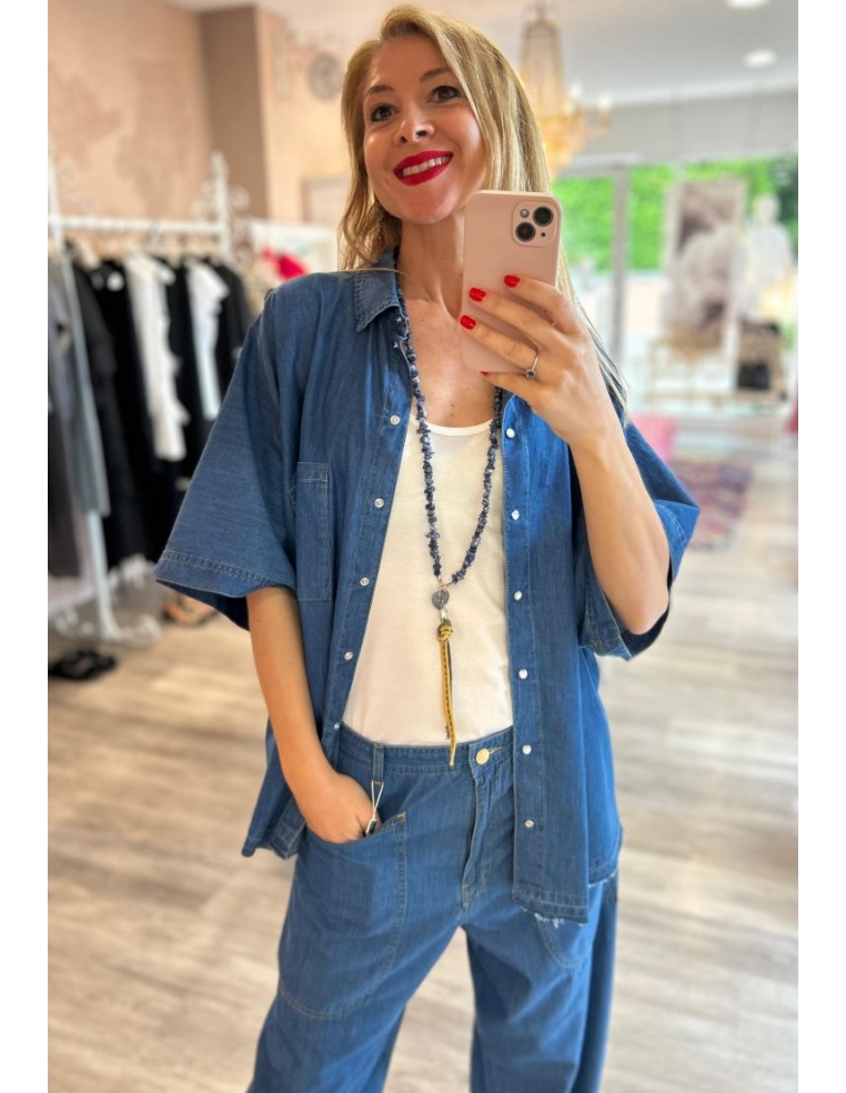 CAMICIA LILA IN CHAMBRAY...