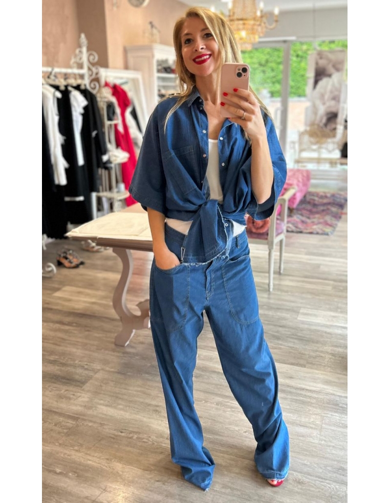 PANTALONI MACAO IN CHAMBRAY...