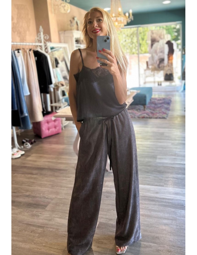 PANTALONE STILE PIGIAMA IN...